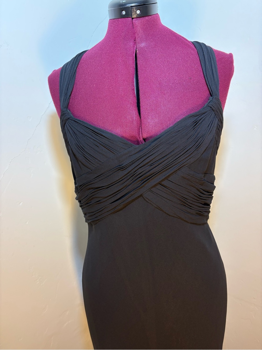 Gilar Black bias gown body con 100% silk true Vintage